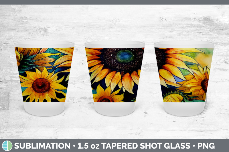 sunflowers-shot-glass-sublimation-shot-glass-1-5oz-tapered