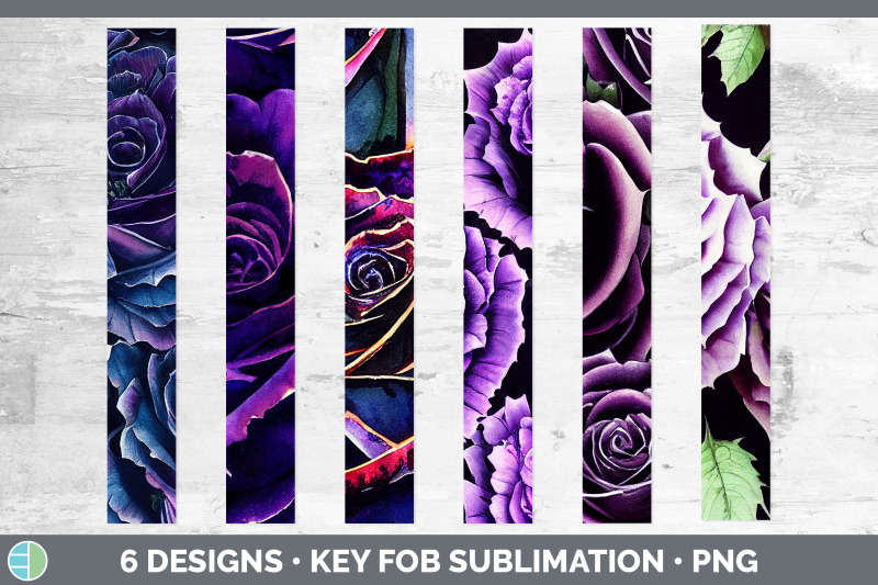 purple-roses-key-fob-wristlet-sublimation