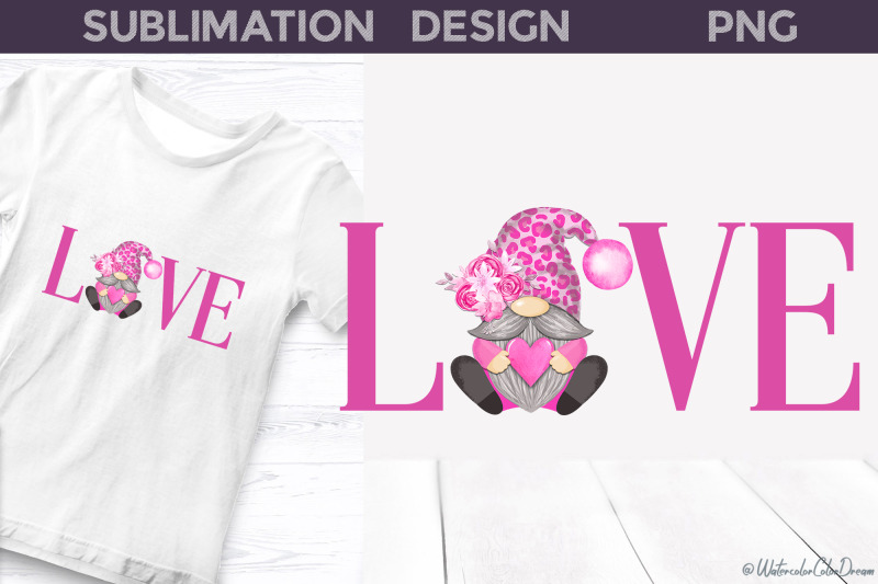love-gnome-sublimation-design