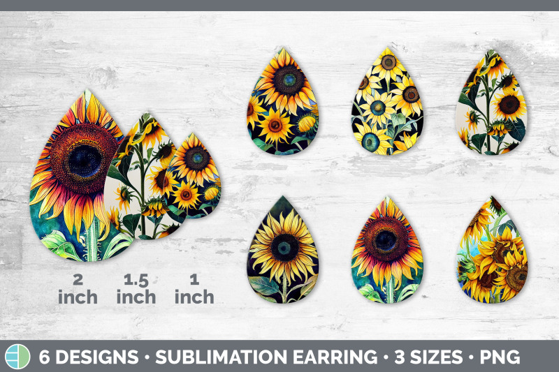 sunflowers-teardrop-earring-sublimation-designs-bundle