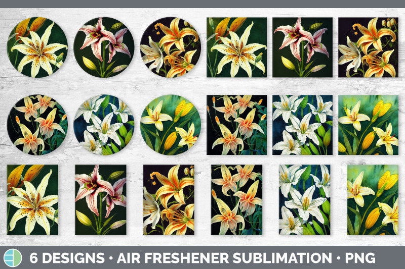 lilies-air-freshener-sublimation-designs-bundle