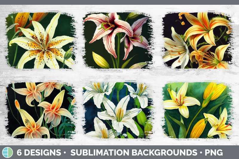 lilies-distressed-sublimation-background-panel