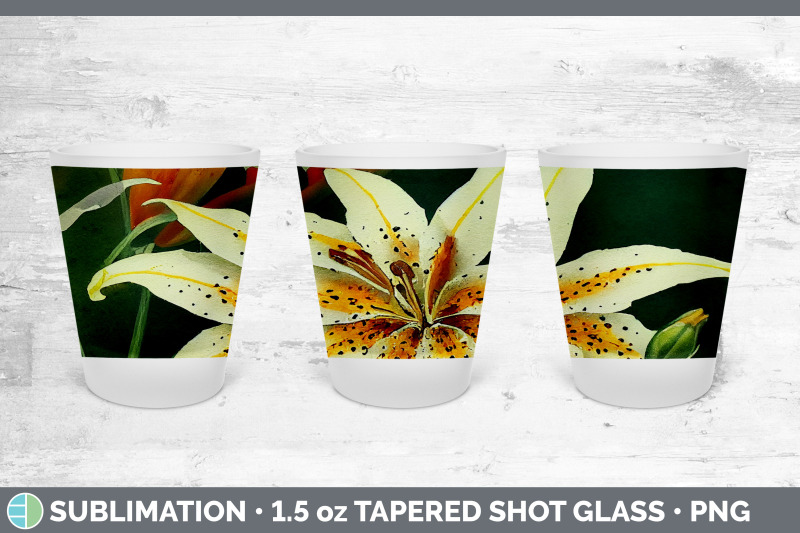 lilies-shot-glass-sublimation-shot-glass-1-5oz-tapered