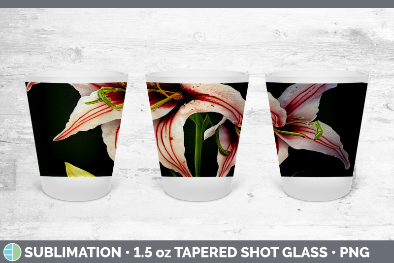 lilies-shot-glass-sublimation-shot-glass-1-5oz-tapered