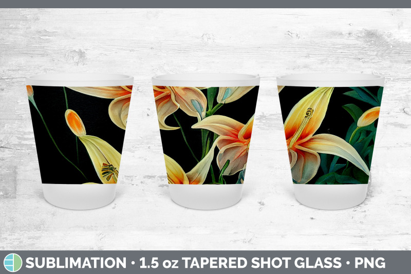 lilies-shot-glass-sublimation-shot-glass-1-5oz-tapered