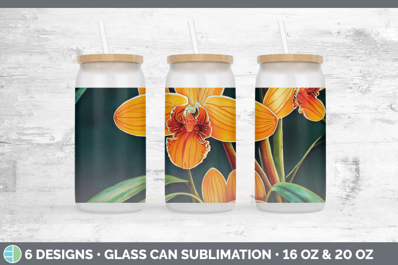 orchids-glass-can-sublimation-beer-mason-jar