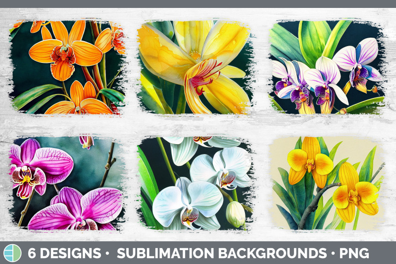 orchids-distressed-sublimation-background-panel