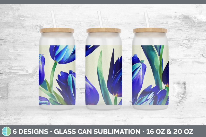 tulips-glass-can-sublimation-beer-mason-jar