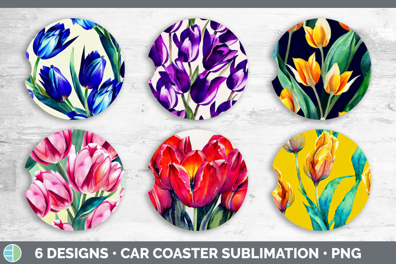 tulips-car-coaster-sublimation-designs-bundle