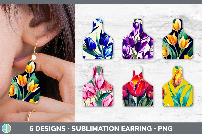 tulips-cow-tag-earring-sublimation-cattle-ear-tag