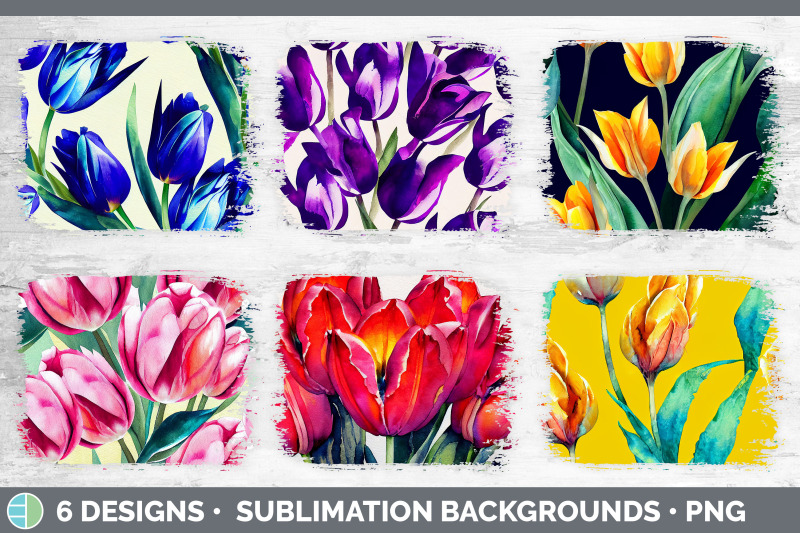 tulips-distressed-sublimation-background-panel