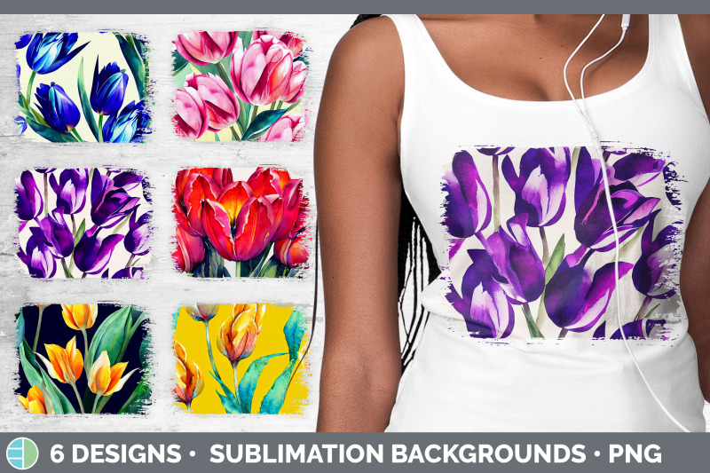 tulips-distressed-sublimation-background-panel