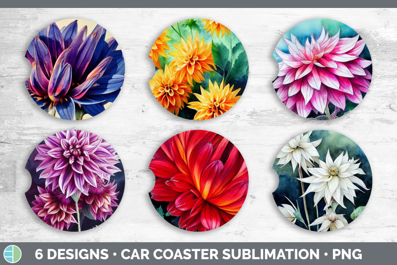 dahlias-car-coaster-sublimation-designs-bundle