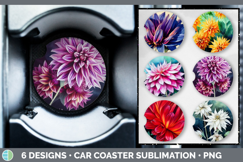 dahlias-car-coaster-sublimation-designs-bundle