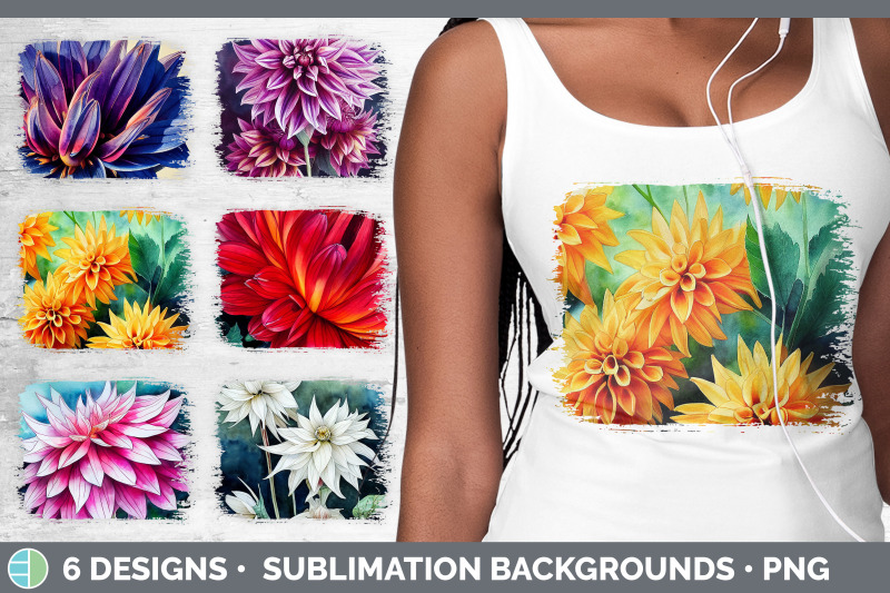 dahlias-distressed-sublimation-background-panel