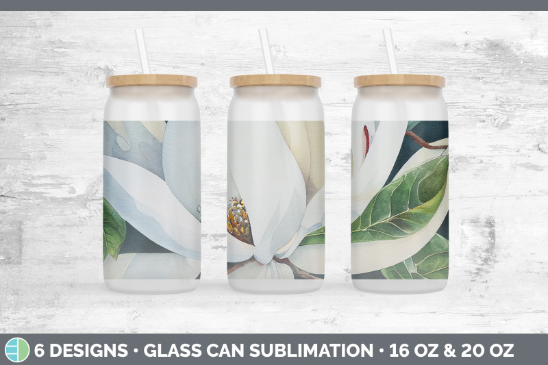 magnolias-glass-can-sublimation-beer-mason-jar