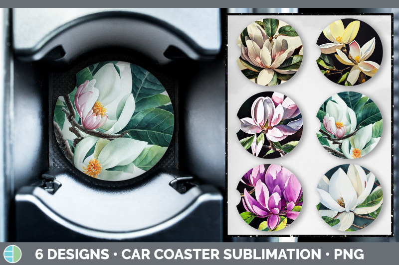 magnolias-car-coaster-sublimation-designs-bundle