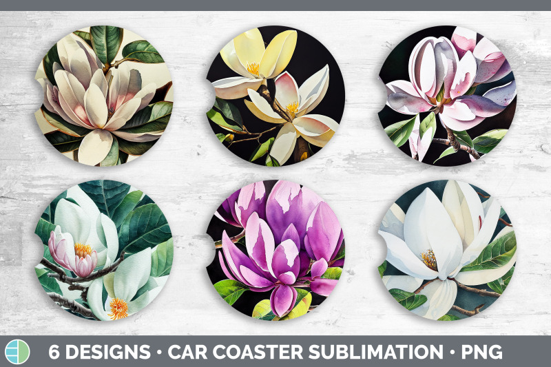 magnolias-car-coaster-sublimation-designs-bundle