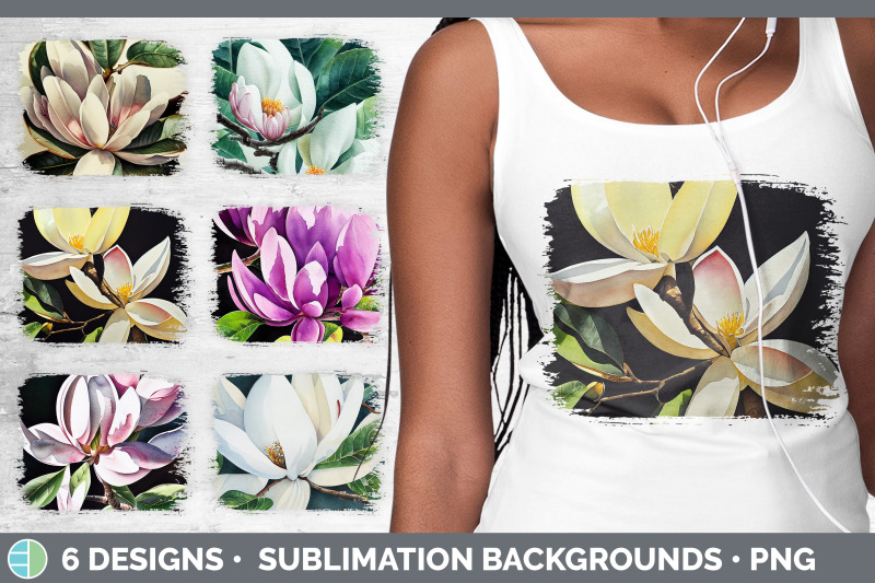 magnolias-distressed-sublimation-background-panel