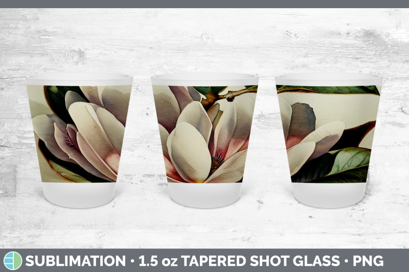 magnolias-shot-glass-sublimation-shot-glass-1-5oz-tapered