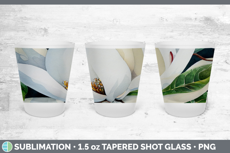 magnolias-shot-glass-sublimation-shot-glass-1-5oz-tapered