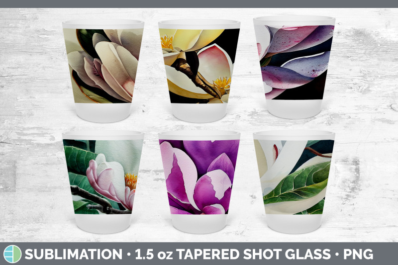 magnolias-shot-glass-sublimation-shot-glass-1-5oz-tapered