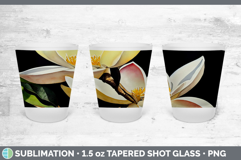 magnolias-shot-glass-sublimation-shot-glass-1-5oz-tapered