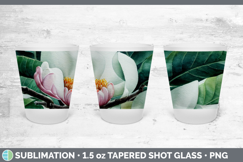 magnolias-shot-glass-sublimation-shot-glass-1-5oz-tapered