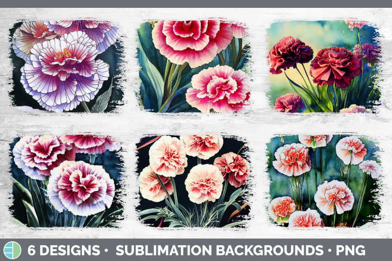 carnations-distressed-sublimation-background-panel