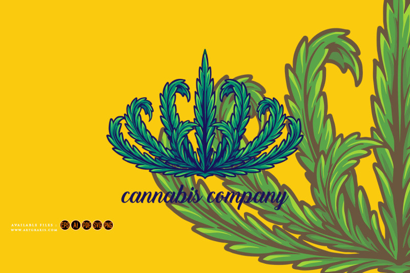 weed-crown-leaf-ornament-illustrations