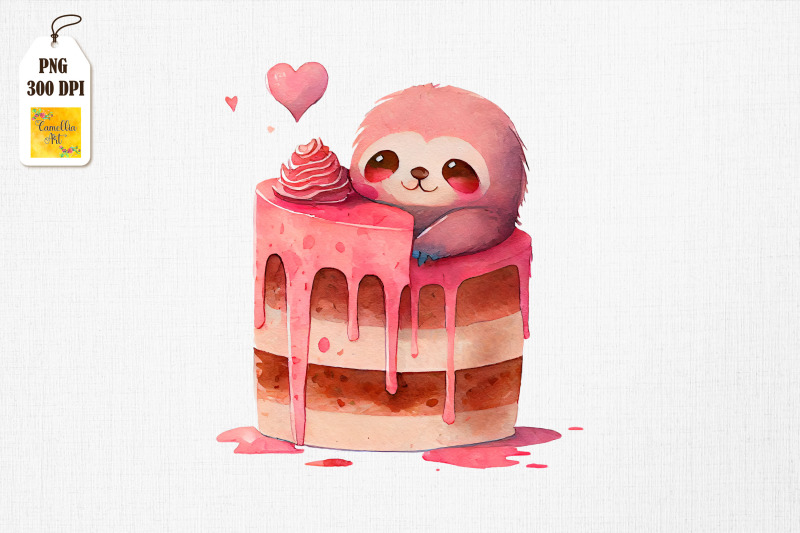 cute-sloth-loves-cake-clipart-2