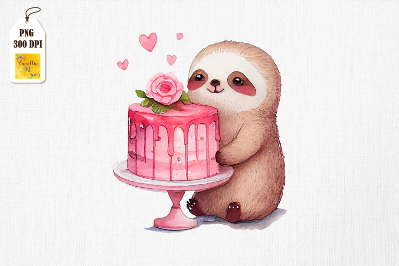 cute-sloth-loves-cake-clipart-3