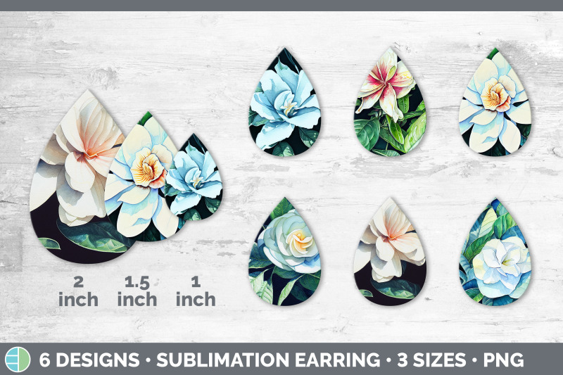 gardenias-teardrop-earring-sublimation-designs-bundle