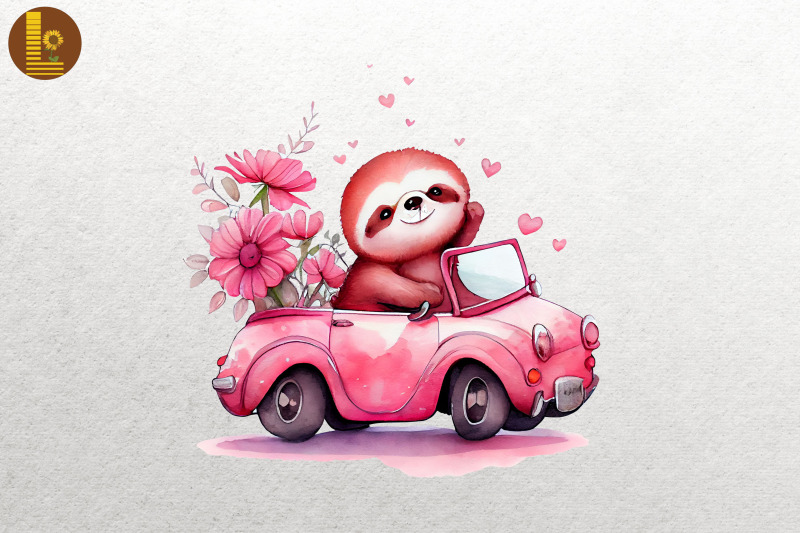 cute-sloth-loves-convertibles-clipart-4