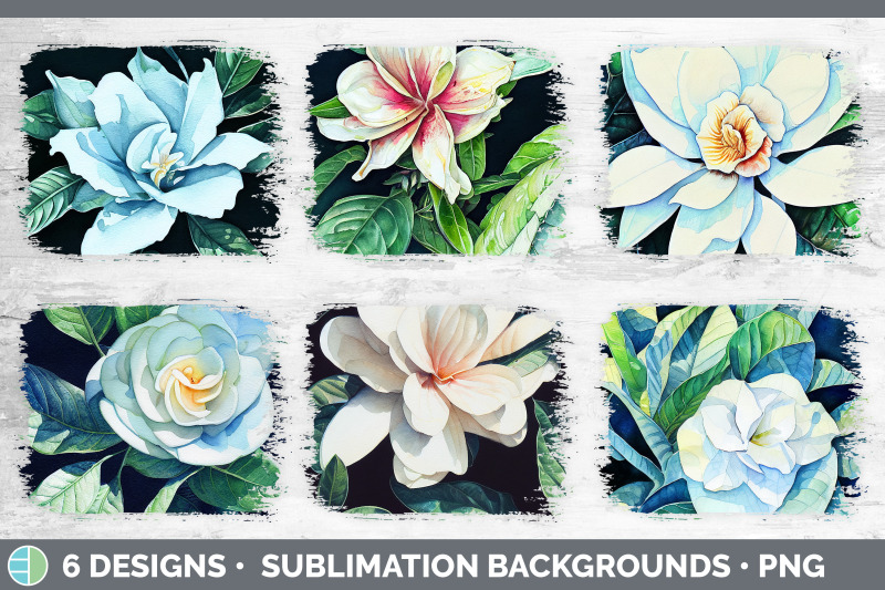 gardenias-distressed-sublimation-background-panel