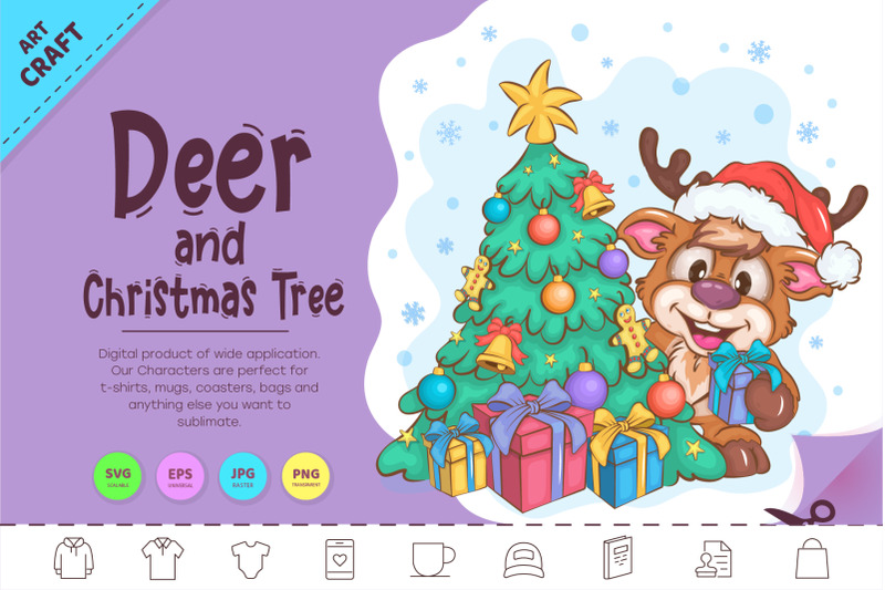 cartoon-deer-and-christmas-tree-clipart