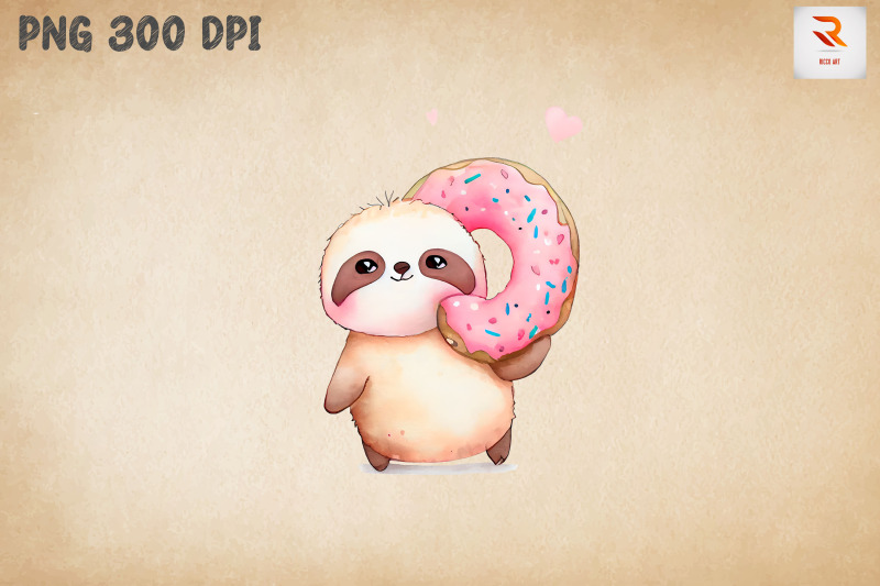 cute-sloth-loves-donut-clipart-3