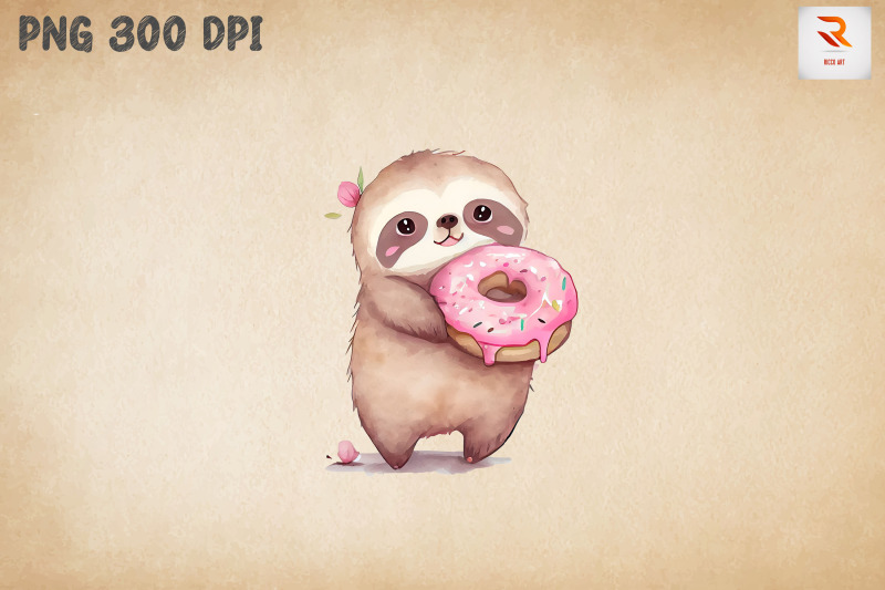 cute-sloth-loves-donut-clipart-5