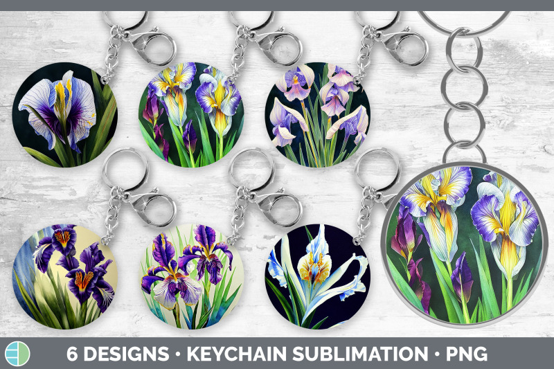 irises-keychain-bundle-keyring-sublimation-designs