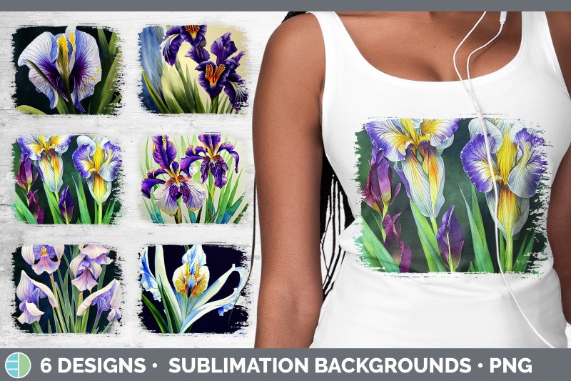 irises-distressed-sublimation-background-panel