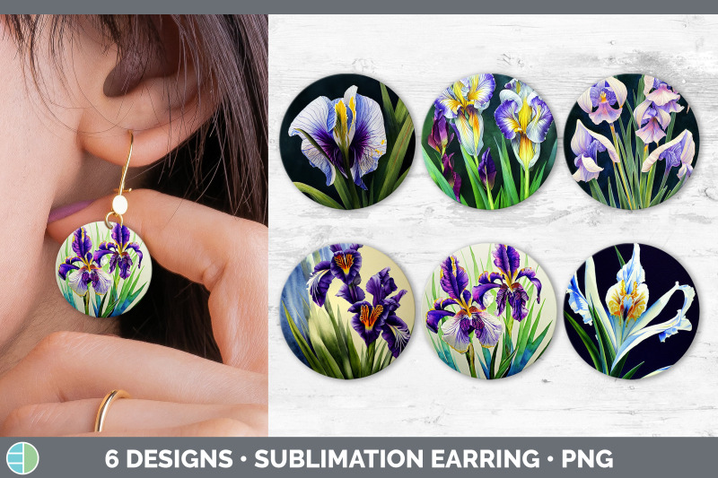 irises-round-earring-sublimation-designs-bundle