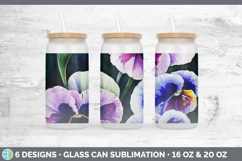 pansies-glass-can-sublimation-beer-mason-jar