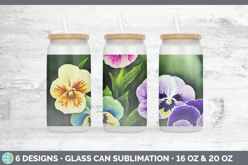 pansies-glass-can-sublimation-beer-mason-jar