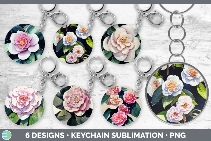 camellias-keychain-bundle-keyring-sublimation-designs