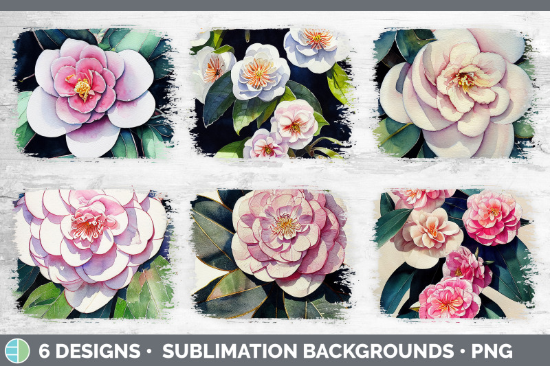 camellias-distressed-sublimation-background-panel