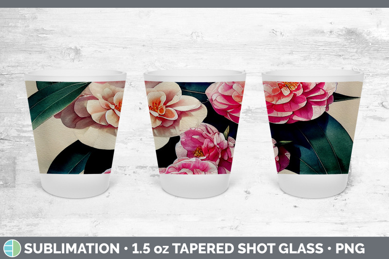 camellias-shot-glass-sublimation-shot-glass-1-5oz-tapered