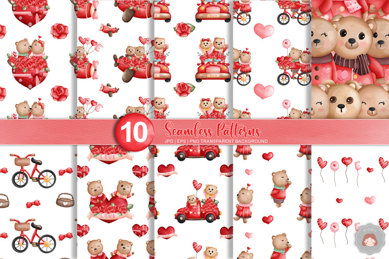 bear-in-love-valentine-seamless-pattern