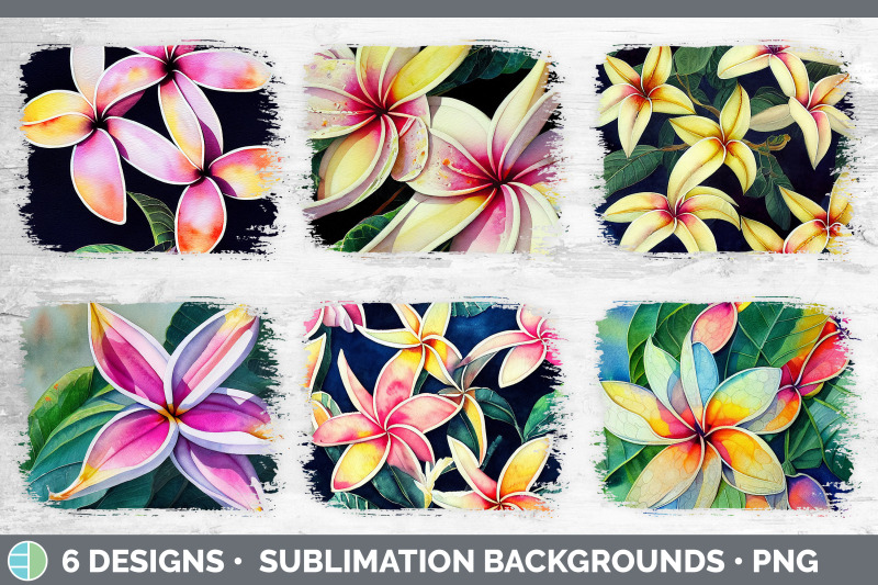 plumerias-distressed-sublimation-background-panel