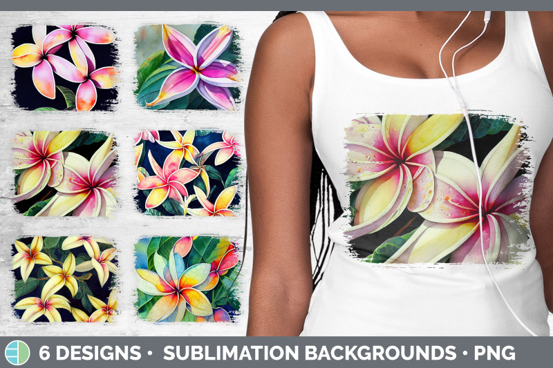 plumerias-distressed-sublimation-background-panel