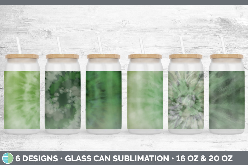 green-tie-dye-glass-can-sublimation-beer-mason-jar